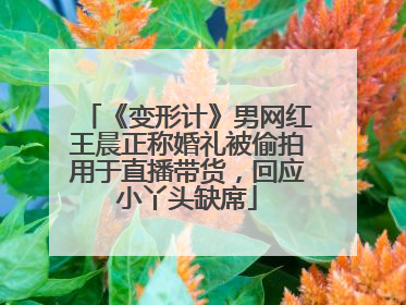 《变形计》男网红王晨正称婚礼被偷拍用于直播带货，回应小丫头缺席