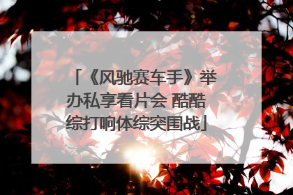 《风驰赛车手》举办私享看片会 酷酷综打响体综突围战