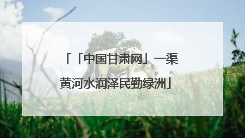 「中国甘肃网」一渠黄河水润泽民勤绿洲
