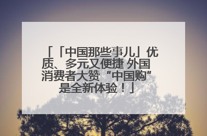 「中国那些事儿」优质、多元又便捷 外国消费者大赞“中国购”是全新体验！