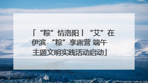 “粽”情洛阳丨“艾”在伊滨 “粽”享露营 端午主题文明实践活动启动