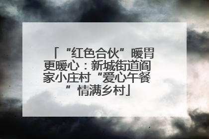 “红色合伙”暖胃更暖心：新城街道阎家小庄村“爱心午餐”情满乡村