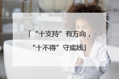 “十支持”有方向，“十不得”守底线