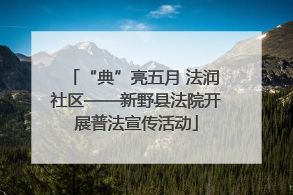 “典”亮五月 法润社区——新野县法院开展普法宣传活动