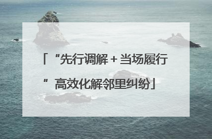 “先行调解＋当场履行”高效化解邻里纠纷