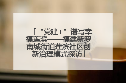 “党建+”谱写幸福莲滨——福建新罗南城街道莲滨社区创新治理模式探访