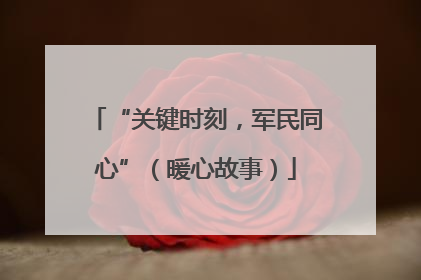 “关键时刻，军民同心”（暖心故事）