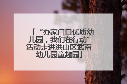 “办家门口优质幼儿园，我们在行动”活动走进洪山区武南幼儿园童趣园