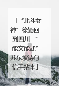 “北斗女神”徐颖回到四川 “能文能武”苏东坡诗句信手拈来