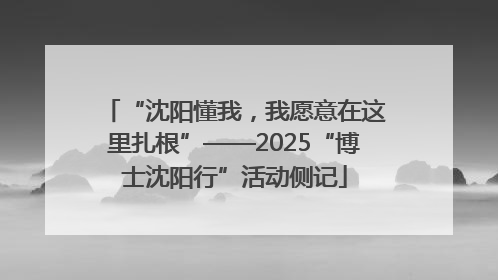 “沈阳懂我，我愿意在这里扎根”——2025“博士沈阳行”活动侧记