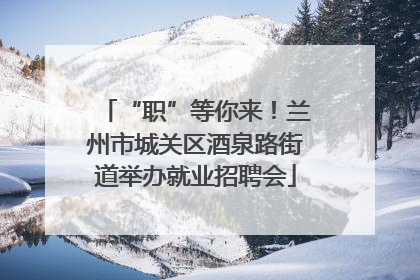 “职”等你来！兰州市城关区酒泉路街道举办就业招聘会