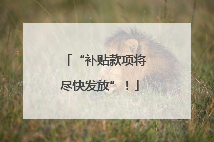 “补贴款项将尽快发放”！