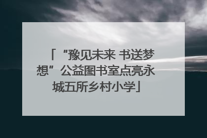 “豫见未来 书送梦想”公益图书室点亮永城五所乡村小学