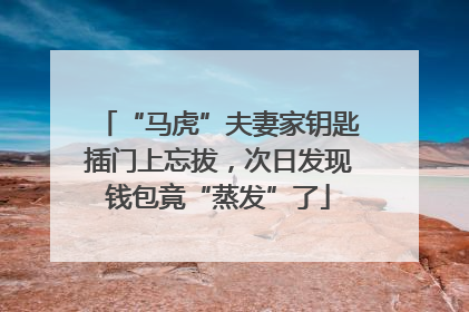 “马虎”夫妻家钥匙插门上忘拔，次日发现钱包竟“蒸发”了