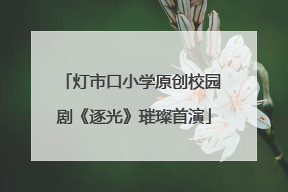 灯市口小学原创校园剧《逐光》璀璨首演