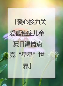 爱心接力关爱孤独症儿童 夏日温情点亮“星星”世界