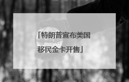 特朗普宣布美国移民金卡开售