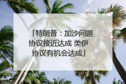 特朗普：加沙问题协议接近达成 美伊协议有机会达成