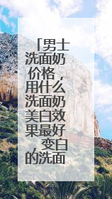 男士洗面奶价格，用什么洗面奶美白效果最好，变白的洗面奶推荐！