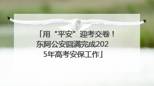 用“平安”迎考交卷！东阿公安圆满完成2025年高考安保工作