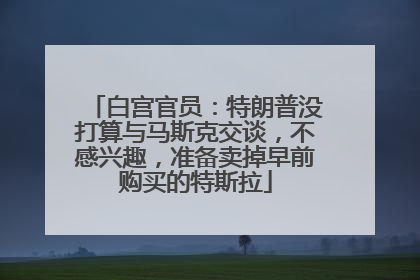 白宫官员：特朗普没打算与马斯克交谈，不感兴趣，准备卖掉早前购买的特斯拉