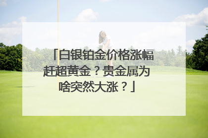 白银铂金价格涨幅赶超黄金？贵金属为啥突然大涨？