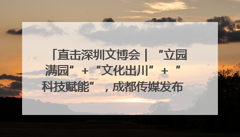 直击深圳文博会｜“立园满园”+“文化出川”+“科技赋能”，成都传媒发布三大文创领域合作清单