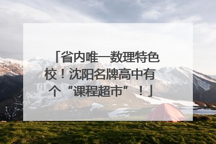 省内唯一数理特色校！沈阳名牌高中有个“课程超市”！