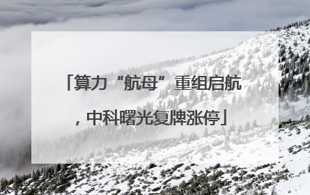 算力“航母”重组启航，中科曙光复牌涨停