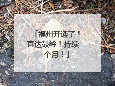 福州开通了！直达鼓岭！持续一个月！