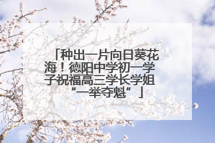 种出一片向日葵花海！德阳中学初一学子祝福高三学长学姐“一举夺魁”