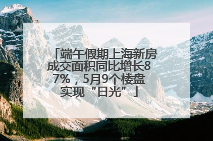 端午假期上海新房成交面积同比增长87%，5月9个楼盘实现“日光”