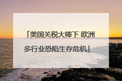 美国关税大棒下 欧洲多行业恐陷生存危机