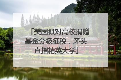 美国拟对高校捐赠基金分级征税，矛头直指精英大学