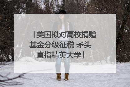 美国拟对高校捐赠基金分级征税 矛头直指精英大学
