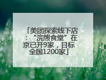 美团探索线下店：“浣熊食堂”在京已开9家，目标全国1200家