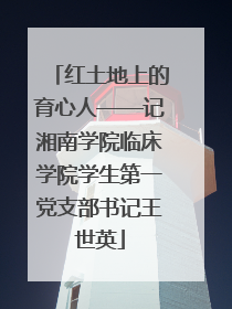 红土地上的育心人——记湘南学院临床学院学生第一党支部书记王世英