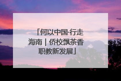 何以中国·行走海南｜侨校飘茶香 职教新发展