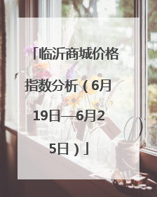 临沂商城价格指数分析（6月19日—6月25日）