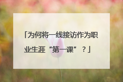 为何将一线接访作为职业生涯“第一课”？