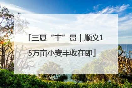 三夏“丰”景｜顺义15万亩小麦丰收在即