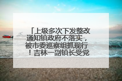 上级多次下发整改通知镇政府不落实，被市委巡察组抓现行！吉林一副镇长受党内警告处分