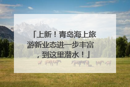 上新！青岛海上旅游新业态进一步丰富，到这里潜水！