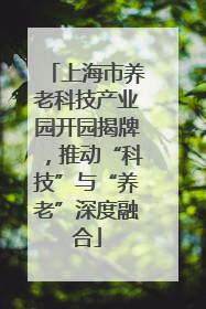 上海市养老科技产业园开园揭牌，推动“科技”与“养老”深度融合
