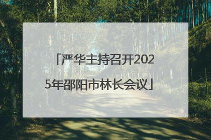 严华主持召开2025年邵阳市林长会议