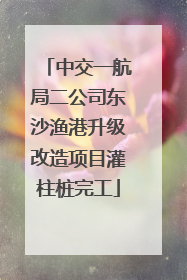 中交一航局二公司东沙渔港升级改造项目灌柱桩完工