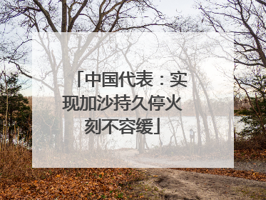 中国代表：实现加沙持久停火刻不容缓