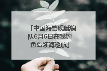 中国海警舰艇编队6月6日在我钓鱼岛领海巡航