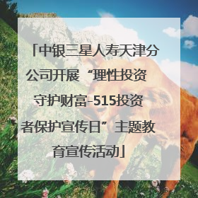 中银三星人寿天津分公司开展“理性投资 守护财富-515投资者保护宣传日”主题教育宣传活动