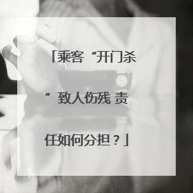乘客“开门杀”致人伤残 责任如何分担？